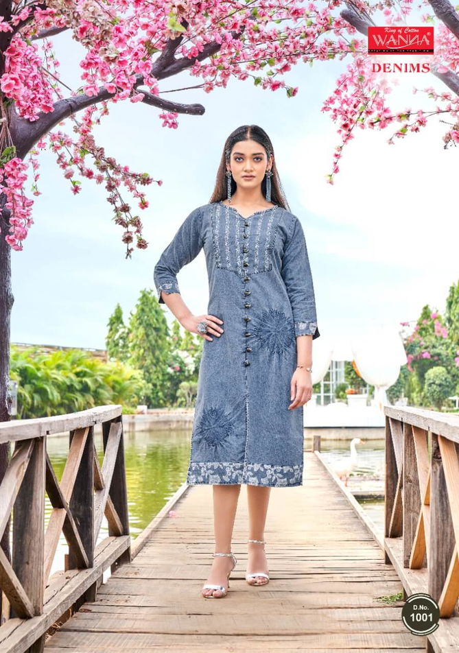 Wanna Denims Latest Designer Fancy Wear Denim kurti Collection